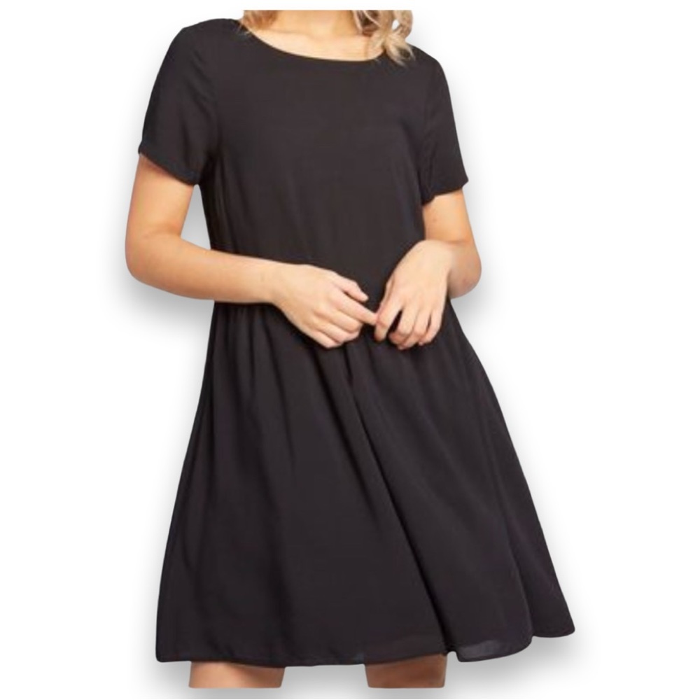 ModCloth Sway Into Style Babydoll Dress Black Size Medium